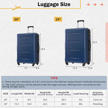 Load image into Gallery viewer, 2 Piece Luggage Set With Bags Expanable Spinner Wheels ABS Lightweight Suitcase With Tsa Lock 20" / 24"
