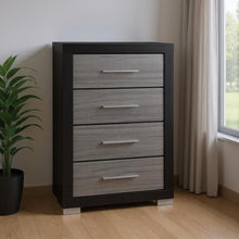 Load image into Gallery viewer, 31" Wood Four Drawer Dresser - Black And Gray
