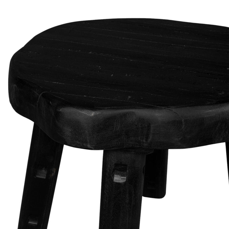 19" Solid Wood Round End Table - Black