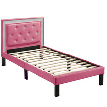 Load image into Gallery viewer, Glamours Style Bed With Diamond Tufted Padded Headboard
