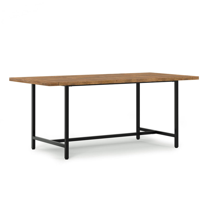 72" Solid Wood Iron Dining Table - Natural / Black