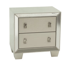 Load image into Gallery viewer, Nightstand With 2 Drawers And Mirror Accent - Silver
