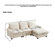 Load image into Gallery viewer, Modern Comfy L Shaped Sectional Sofa With Movable Ottoman
