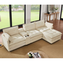 Load image into Gallery viewer, Oversized Modular Sectional Sofa With Multi Functional Console
