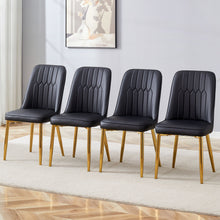Load image into Gallery viewer, Modern Dining Chairs With Metal Legs And Simple Line Design On Backrest

