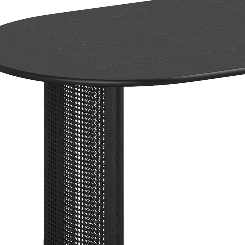 67" Oval Wood Double Pedestal Base Dining Table - Black