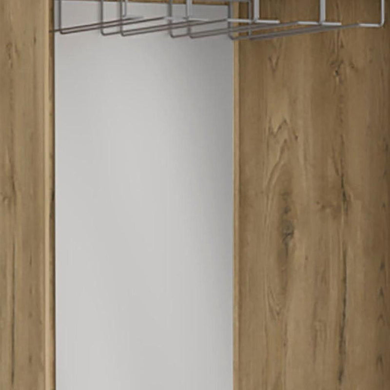 Laminate Corner Bar Cabinet With Two Shelves - Brown