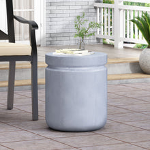 Load image into Gallery viewer, Outdoor Concrete End Table - Light Blue
