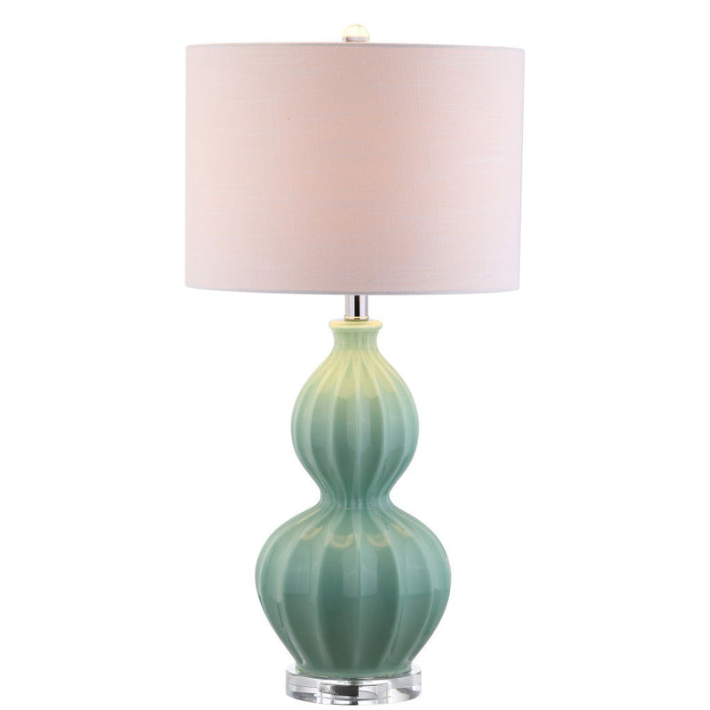 Novelty Table Lamp LED With Drum Shade - Green