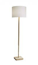Load image into Gallery viewer, Solid Wood Traditional Shaped Floor Lamp With Drum Shade - Natural / White
