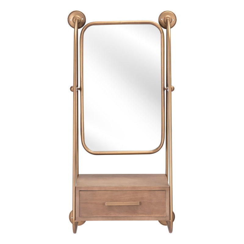 36" Steel Framed Accent Mirror - Gold