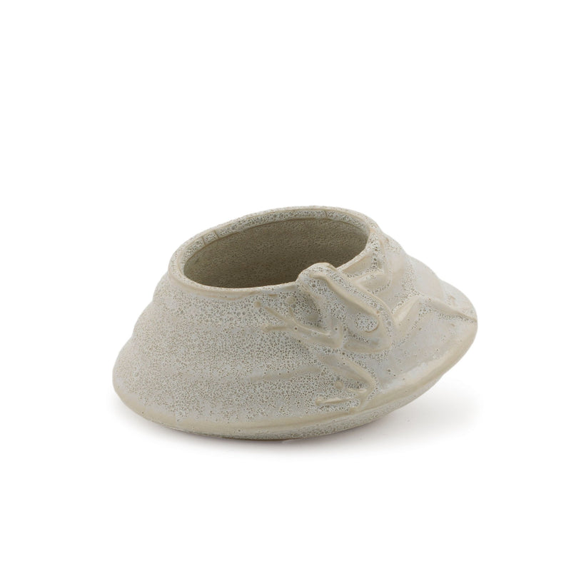 Porcelain Frog Round Pot Planters (Set of 2) - Beige