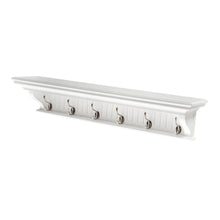Load image into Gallery viewer, 39" Solid Wood Six Hook Wall Mount Coat Rack - White
