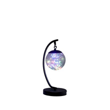 Load image into Gallery viewer, Matte Metal Arched Hanging Orb USB Table Lamp - Black
