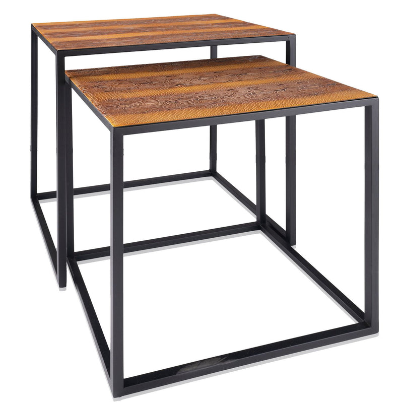 22" Resin End Table - Black And Brown