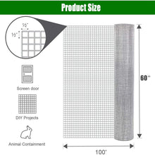 Load image into Gallery viewer, Galvanized Hardware Cloth, Chicken Wire Fence Roll For Garden And Animal Enclosures - Silver

