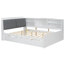 Load image into Gallery viewer, Platform Bed With Trundle, Shelves, And Storage Headboard
