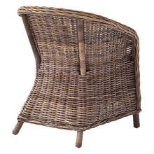 Load image into Gallery viewer, Round Wicker Club Armchairs With Seat Cushion (Set of 2) - Natural
