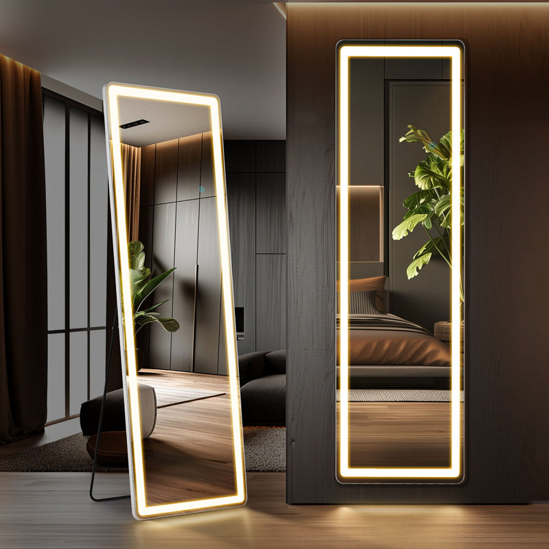 60" Freestanding Frameless Standing Mirror - Gold