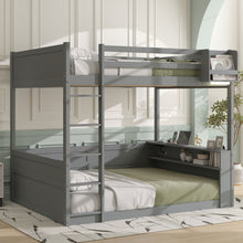 Load image into Gallery viewer, Bunk Bed With Built In Shelves, Storage Box, LED Light And USB Charging Station
