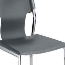 Load image into Gallery viewer, Leather Dining Side Chairs (Set of 4) - Gray / Silver
