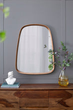 Load image into Gallery viewer, Irrgeular Mirror With Wood Frame, Wall Mirror For Living Room Bathroom Entryway - Brown
