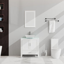 Load image into Gallery viewer, Bathroom Vanity And Sink Combo Glass Top Cabinet With Mirror
