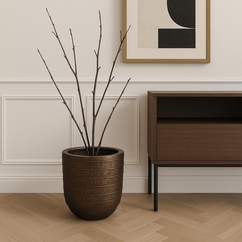Round Floor Vase (729962) - Antiqued Brass