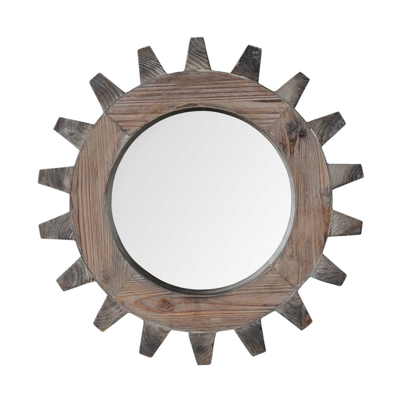 17" Round Frame Wall Mirror - Natural