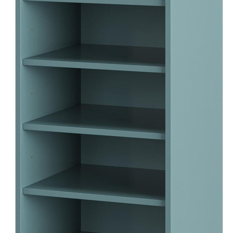 Ten Pair Solid Woodshoe Storage Cabinet (752047) - Aqua
