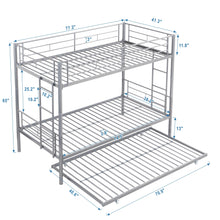 Load image into Gallery viewer, METAL BUNK BED WITH TRUNDLE  SILVER
