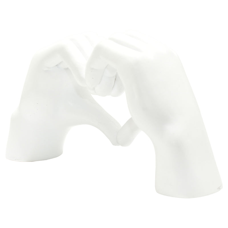 Heart Hands Tabletop Sculpture - White