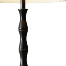 Load image into Gallery viewer, Textured Pole Floor Lamp With Beige Burlap Shade - Black
