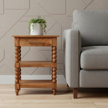 Load image into Gallery viewer, Solid Wood Wood End Table With Drawer Shelf (719335) - Brown

