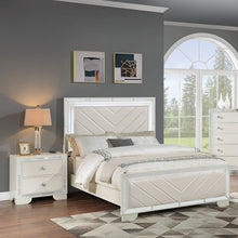 Load image into Gallery viewer, 3 Piece Bedroom Contemporary Set, Bed With LED Lights And 2 Nightstands
