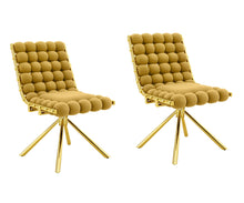 Load image into Gallery viewer, Velvet Metal Dining Side Chairs (Set of 2) - Yellow / Gold
