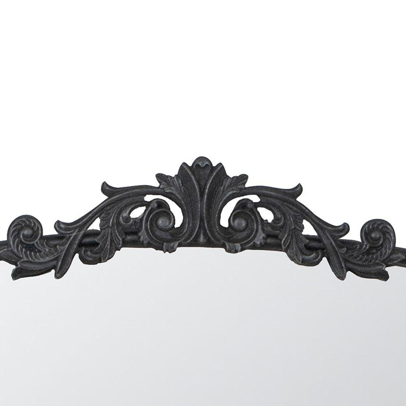 31" Arch Iron Framed Accent Mirror - Black