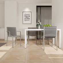 Load image into Gallery viewer, 4 Modern Stackable Armchair Matched With Long Table

