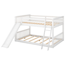 Load image into Gallery viewer, Full over Full Bunk Bed with Convertible Slide and Ladder, White
