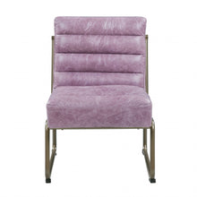Load image into Gallery viewer, Top Grain Leather And Steel Ikat Side Chair - Wisteria
