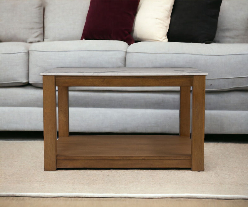 Solid Wood And Manufactured Wood Square Coffee Table - Brown