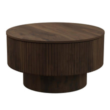 Load image into Gallery viewer, Modern Circular Coffee Table With Stripe Design And Storage Space
