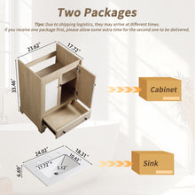 Load image into Gallery viewer, Bathroom Vanity With Basin, 1 Drawer Free Standing Storage - Brown
