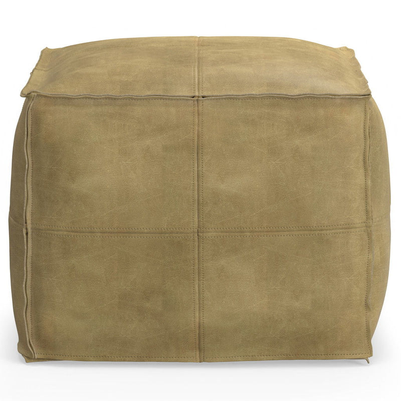 Pouf Ottoman Leather - Brown