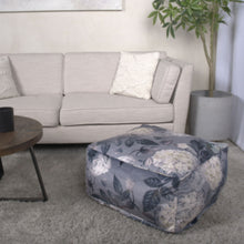Load image into Gallery viewer, Hazel - Large Square Pouf With Flower Print
