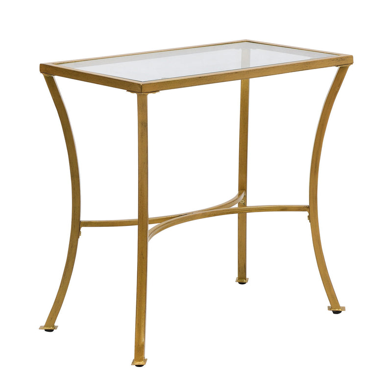 Metal Round End Table - Antique Nickel