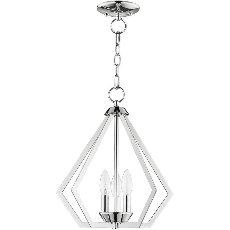 16" Three Light Dimmable Chandelier With Shades - Silver