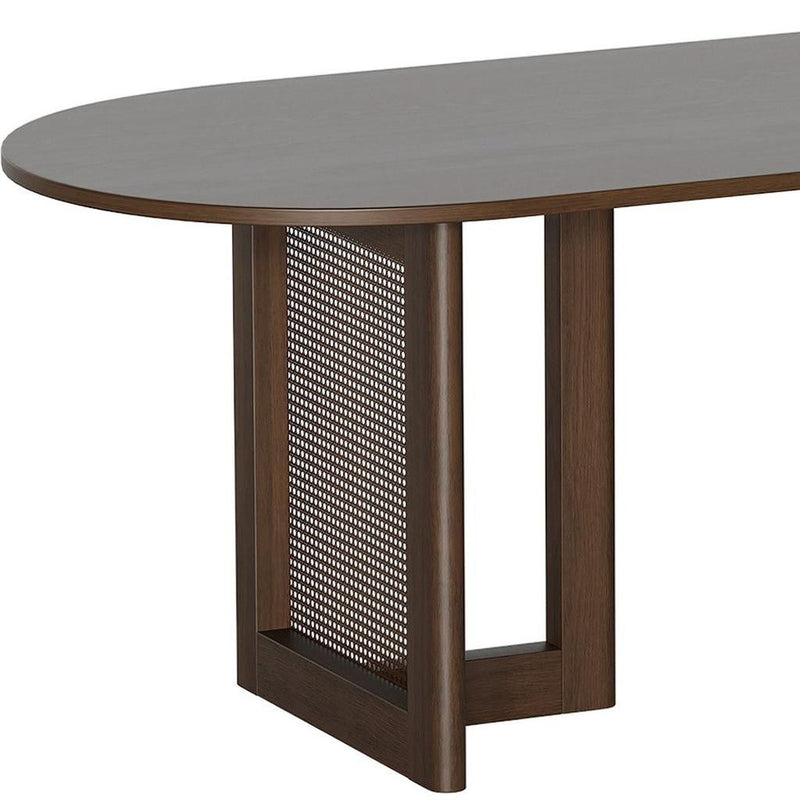 Wood Oval Bar Table (712262) - Walnut