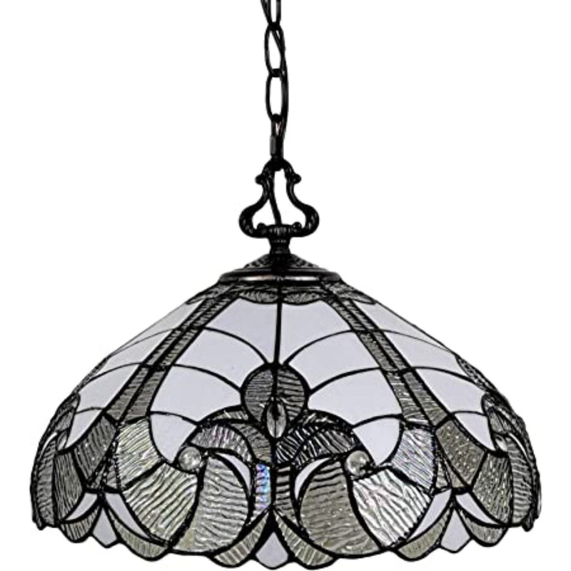 Unique Statement Two Light Glass Dimmable Chandelier With Shades - Black / White