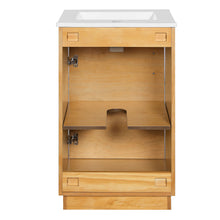 Load image into Gallery viewer, Bathroom Vanity With Sink, Freestanding Single Cabinet With Soft Closing Door And Adjustable Shelf - Natural Wood

